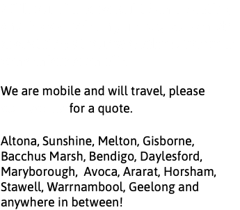 With our Purpose Built Sandblasting and Spray Painting Truck, we can do everything at our workshop, for your convenience on site. We are mobile and will travel, please contact us for a quote. Altona, Sunshine, Melton, Gisborne, Bacchus Marsh, Bendigo, Daylesford, Maryborough, Avoca, Ararat, Horsham, Stawell, Warrnambool, Geelong and anywhere in between!